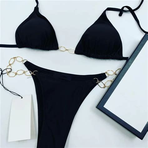 black and gold gucci swimsuit|Gucci bikini dupe.